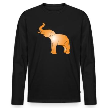 éléphant silhouette éléphant - T-shirt manches longues Premium bio Homme - noir - Devant - Nico (187cm)