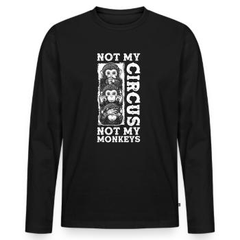 Nicht mein Zirkus nicht meine Affen - Männer Premium Bio Langarmshirt - Schwarz - Vorne - Nico (187cm)