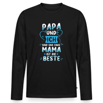 Beste Mama - Männer Premium Bio Langarmshirt - Schwarz - Vorne - Nico (187cm)