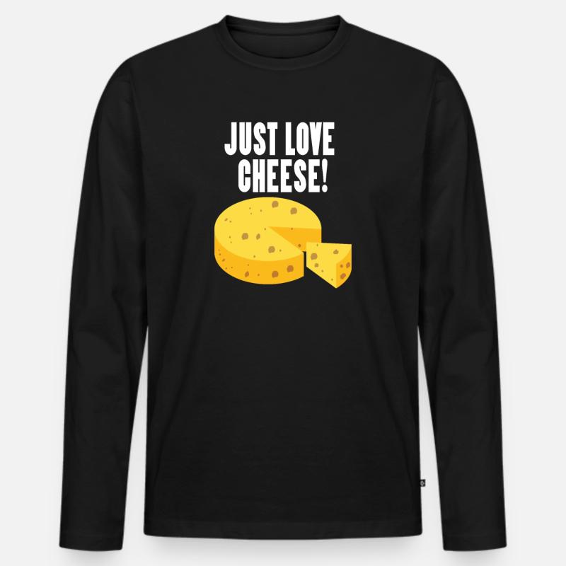 Cheese - Männer Premium Bio Langarmshirt - Schwarz