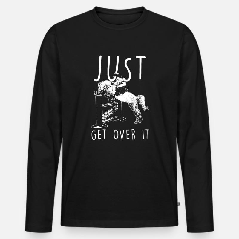 Springreiten - Männer Premium Bio Langarmshirt - Schwarz