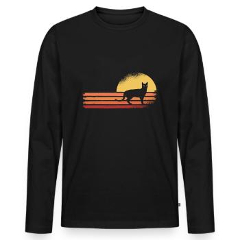Black cat - Men's Premium Organic Long Sleeve Shirt - black - Front - Nico (187cm)