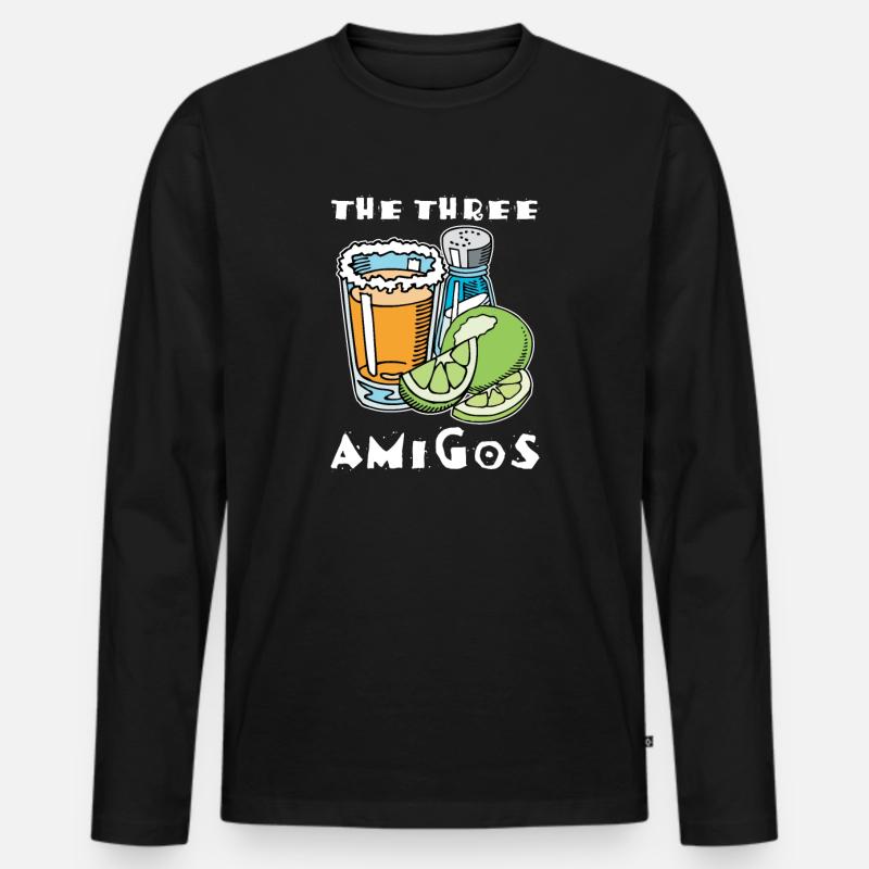 Tequila - Männer Premium Bio Langarmshirt - Schwarz
