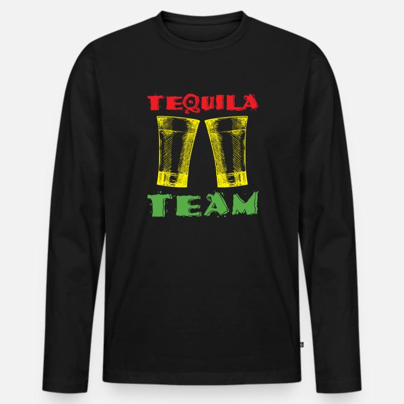Tequila - Männer Premium Bio Langarmshirt - Schwarz
