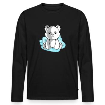 Polar bear polar bear - Men's Premium Organic Long Sleeve Shirt - black - Front - Nico (187cm)