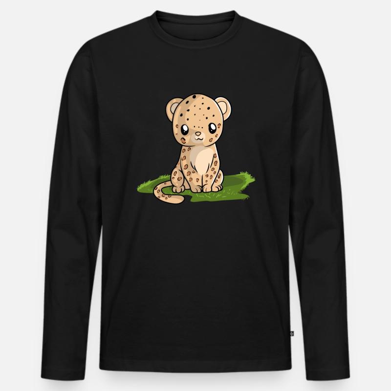 Jaguar - Männer Premium Bio Langarmshirt - Schwarz