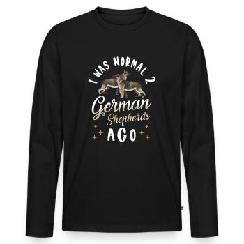 German shepherd sayings - Men's Premium Organic Long Sleeve Shirt - black - Front - Nico (187cm)