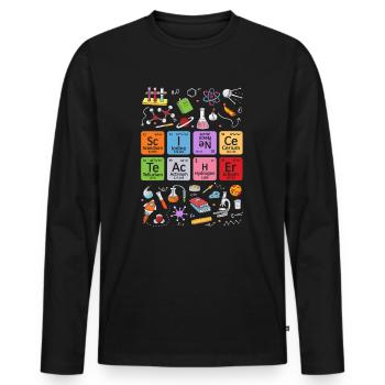 Cadeaux de professeur de physique - T-shirt manches longues Premium bio Homme - noir - Devant - Nico (187cm)
