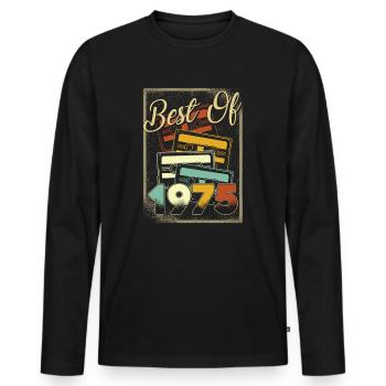 Best of 1975 - Männer Premium Bio Langarmshirt - Schwarz - Vorne - Nico (187cm)