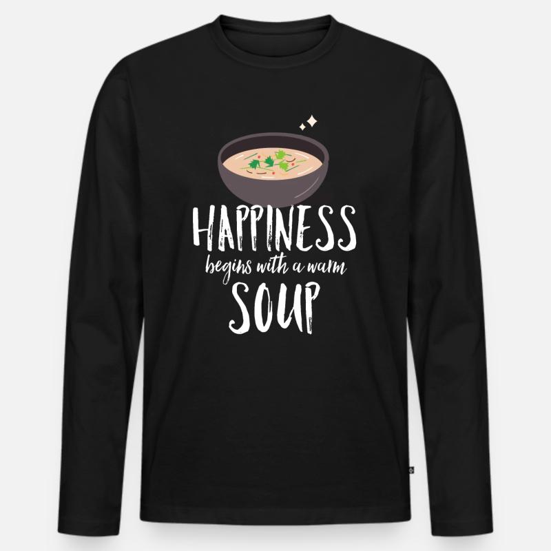 Suppe - Männer Premium Bio Langarmshirt - Schwarz