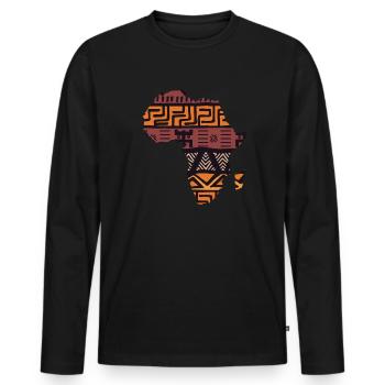 Afrique Carte Modèle - T-shirt manches longues Premium bio Homme - noir - Devant - Nico (187cm)