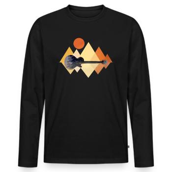 Gitarre Elektrogitarre Gitarrist - Männer Premium Bio Langarmshirt - Schwarz - Vorne - Nico (187cm)