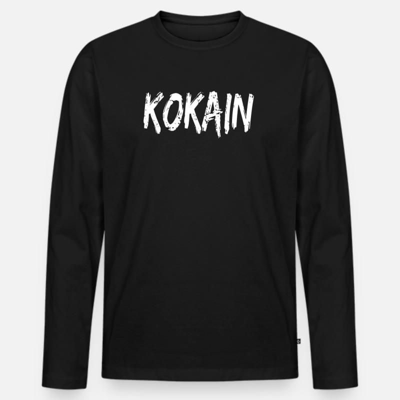 Kokain - Männer Premium Bio Langarmshirt - Schwarz
