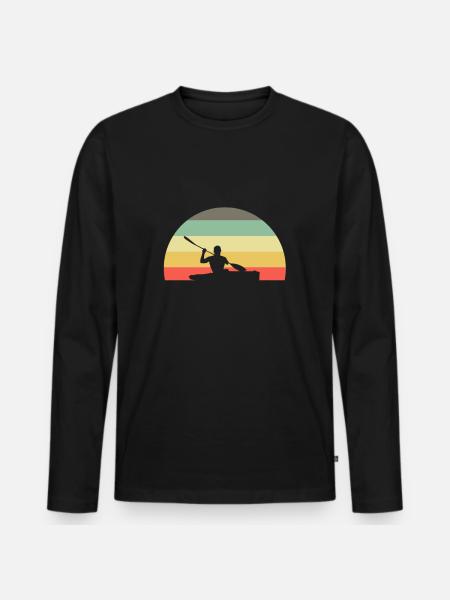 Retro kayak kayak kayaker - Men's Premium Organic Long Sleeve Shirt - black