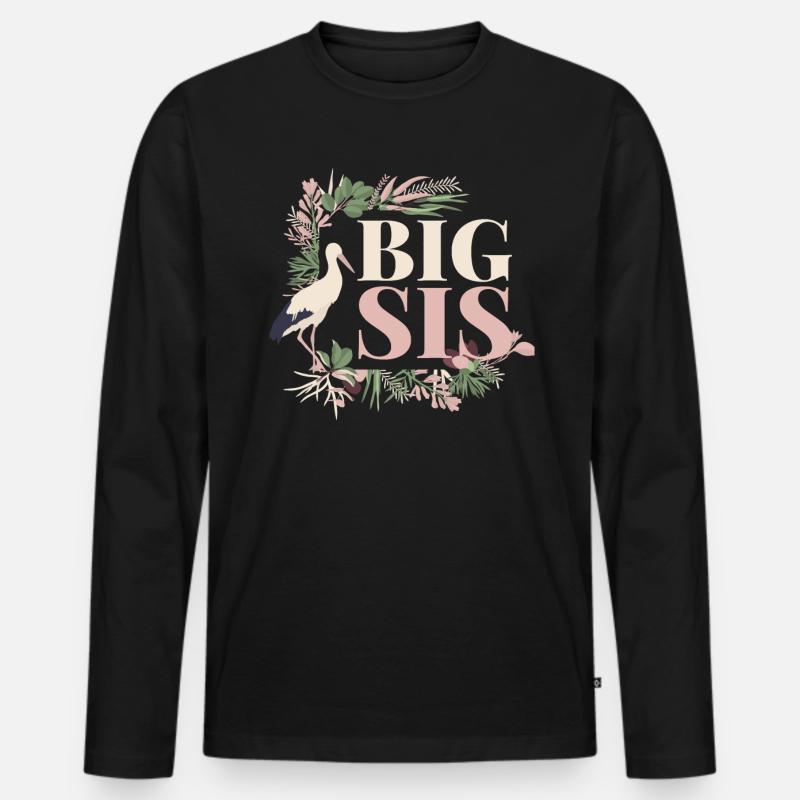 Schwester - Männer Premium Bio Langarmshirt - Schwarz
