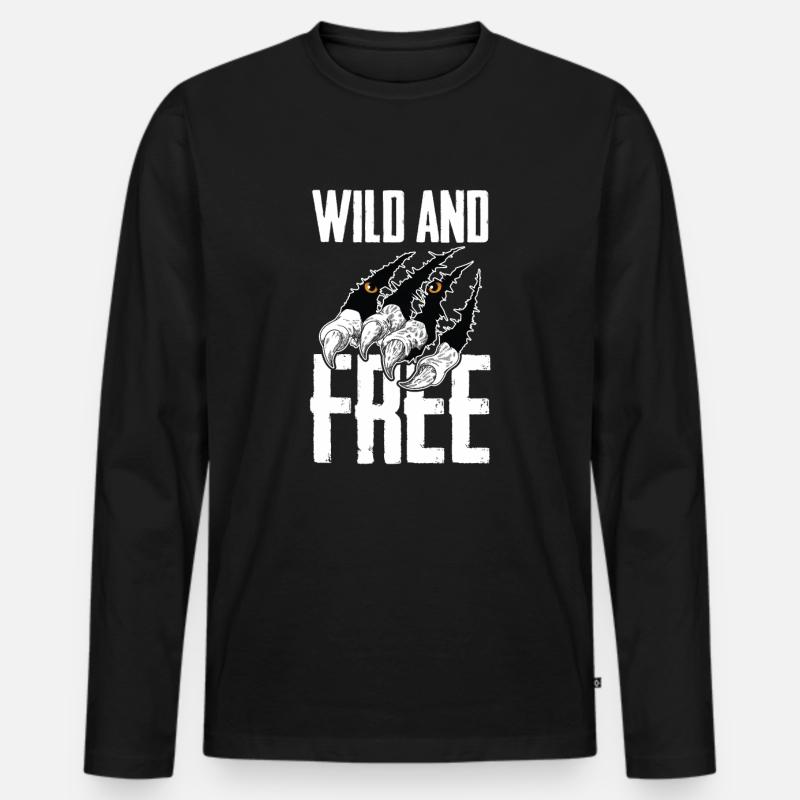 Tiger - Männer Premium Bio Langarmshirt - Schwarz