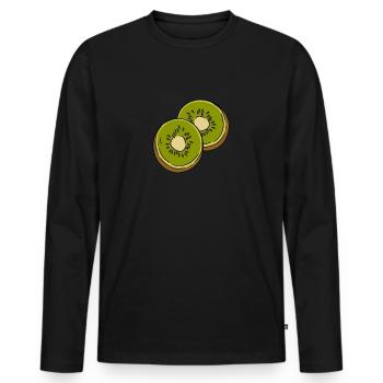 kiwi - Men's Premium Organic Long Sleeve Shirt - black - Front - Nico (187cm)