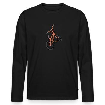 BMX Fahrrad BMXer - Männer Premium Bio Langarmshirt - Schwarz - Vorne - Nico (187cm)