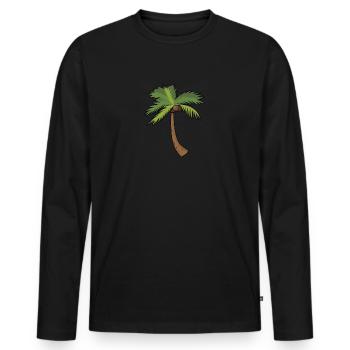 Palm coconut palm coconut - Men's Premium Organic Long Sleeve Shirt - black - Front - Nico (187cm)