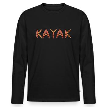 Kayak Kayak Kayaker - Men's Premium Organic Long Sleeve Shirt - black - Front - Nico (187cm)