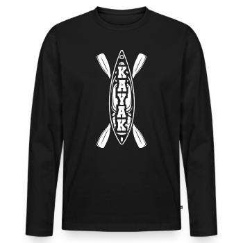 Kayak Kayak Kayaker - Men's Premium Organic Long Sleeve Shirt - black - Front - Nico (187cm)