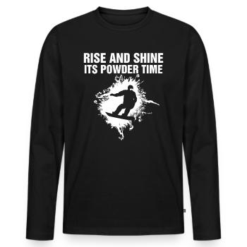 Retro snowboard après-ski - Men's Premium Organic Long Sleeve Shirt - black - Front - Nico (187cm)