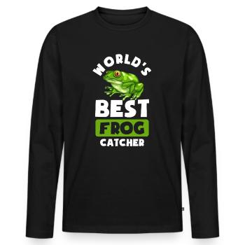 Best Frog Catcher - Männer Premium Bio Langarmshirt - Schwarz - Vorne - Nico (187cm)