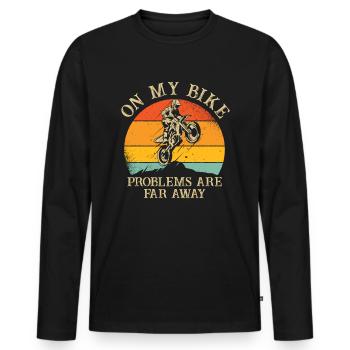 Dirt bike motorcross - Men's Premium Organic Long Sleeve Shirt - black - Front - Nico (187cm)