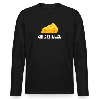 Cheese cheese platter Cheeses dairy - Men's Premium Organic Long Sleeve Shirt - black - Front - Nico (187cm)