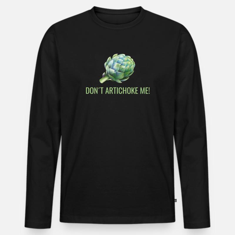 Carciofo gioco di parole divertente - Maglia a manica lunga ecologica premium da uomo - nero