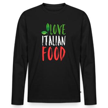 L'amour de la cuisine italienne - T-shirt manches longues Premium bio Homme - noir - Devant - Nico (187cm)