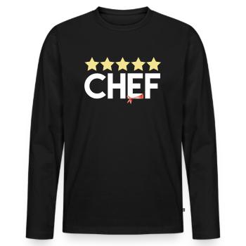 Star chef gift - Men's Premium Organic Long Sleeve Shirt - black - Front - Nico (187cm)