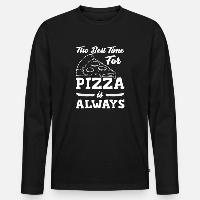 Pizza Pizzeria Pizzabäcker - Männer Premium Bio Langarmshirt - Schwarz