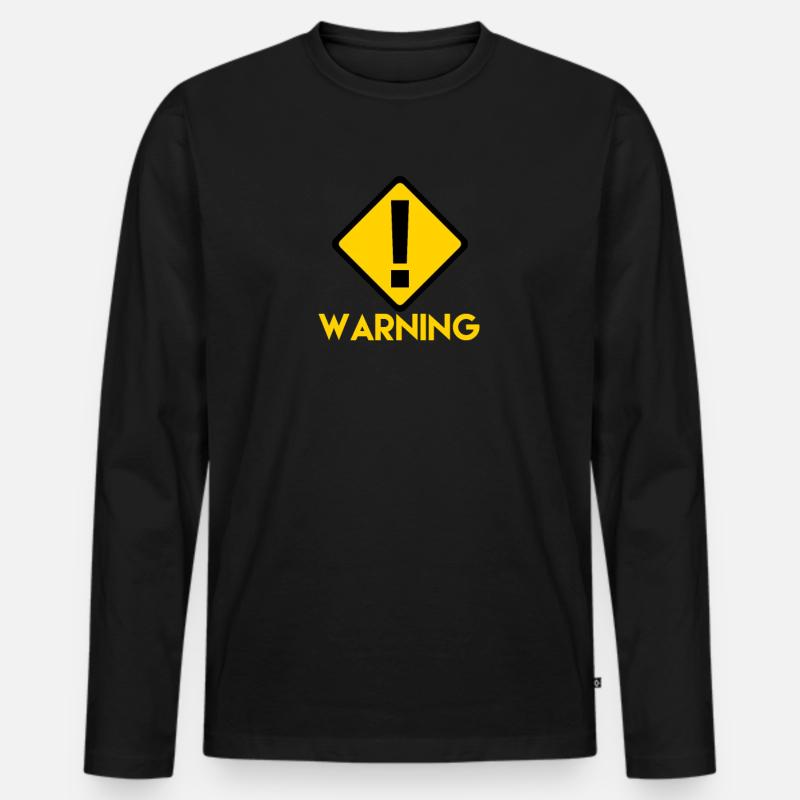 Warnschild - Männer Premium Bio Langarmshirt - Schwarz