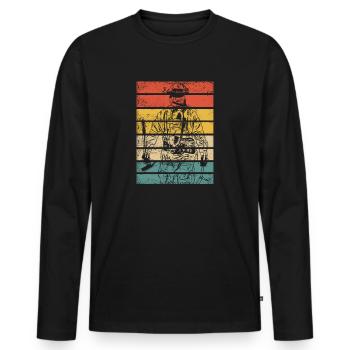 Pompier pompier pompier - T-shirt manches longues Premium bio Homme - noir - Devant - Nico (187cm)