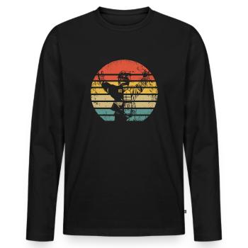 Pompier pompier pompier - T-shirt manches longues Premium bio Homme - noir - Devant - Nico (187cm)