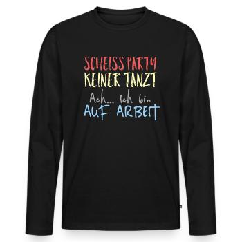 Arbeit lustiger Spruch - Männer Premium Bio Langarmshirt - Schwarz - Vorne - Nico (187cm)