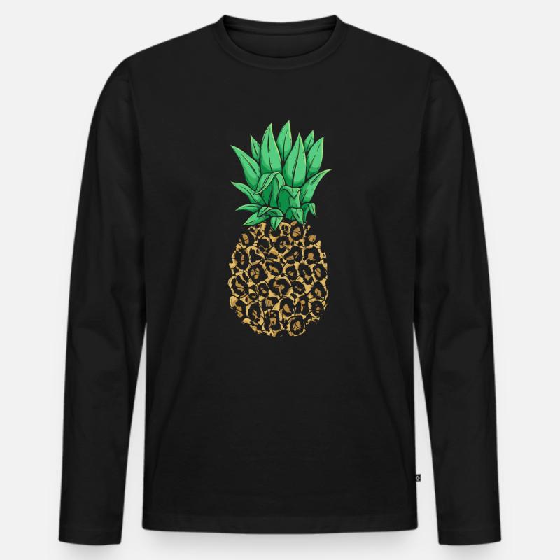 Ananas Design - Männer Premium Bio Langarmshirt - Schwarz
