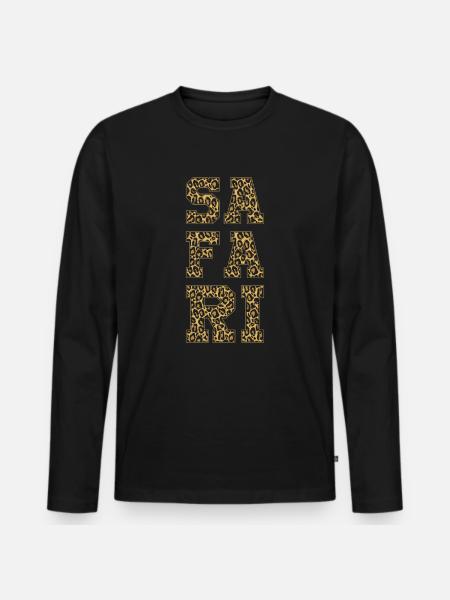 Safari Afrika - Männer Premium Bio Langarmshirt - Schwarz