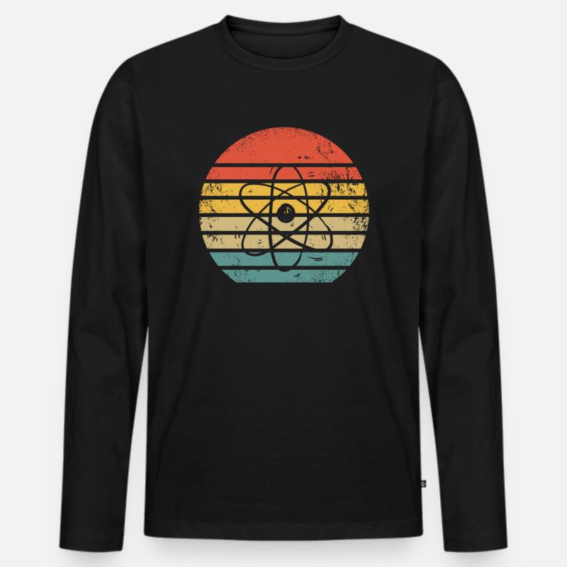 Physiker Atom Physik - Männer Premium Bio Langarmshirt - Schwarz