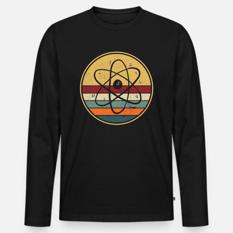 Physiker Atom Physik - Männer Premium Bio Langarmshirt - Schwarz