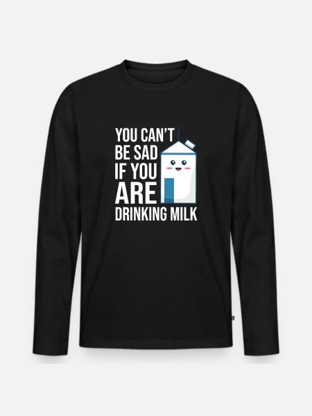 Milch Rohmilch Vollmilch - Männer Premium Bio Langarmshirt - Schwarz