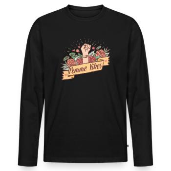 Féminisme Féministe Féministe - T-shirt manches longues Premium bio Homme - noir - Devant - Nico (187cm)
