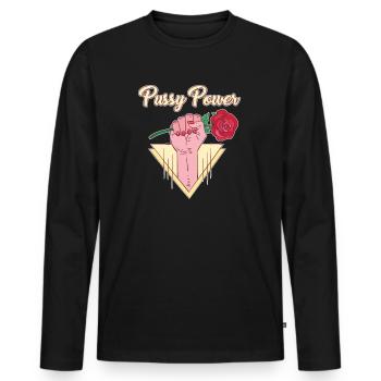 Feminism Woman Power Feminist - Men's Premium Organic Long Sleeve Shirt - black - Front - Nico (187cm)