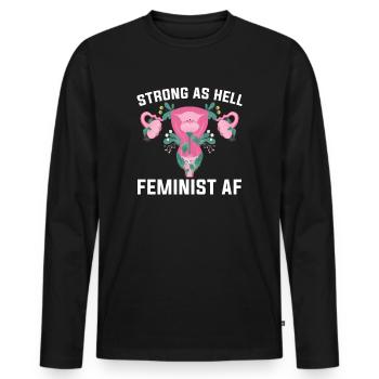 Feminismus Frauenpower Feminist - Männer Premium Bio Langarmshirt - Schwarz - Vorne - Nico (187cm)