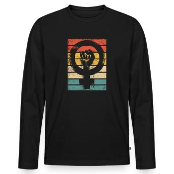 Feminismus Frauenpower Feminist - Männer Premium Bio Langarmshirt - Schwarz - Vorne - Nico (187cm)