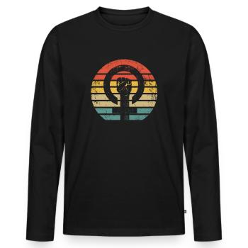 Feminismus Frauenpower Feminist - Männer Premium Bio Langarmshirt - Schwarz - Vorne - Nico (187cm)