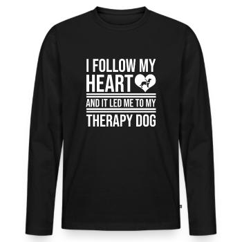 Therapy dog dog therapy - Men's Premium Organic Long Sleeve Shirt - black - Front - Nico (187cm)