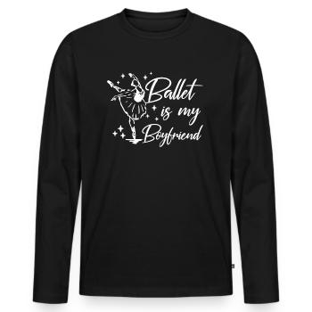 Danseuse de ballet ballerine - T-shirt manches longues Premium bio Homme - noir - Devant - Nico (187cm)