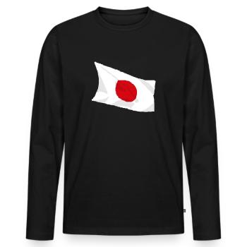 Drapeau du Japon 8 bits Drapeau japonais Retro Gamer - T-shirt manches longues Premium bio Homme - noir - Devant - Nico (187cm)